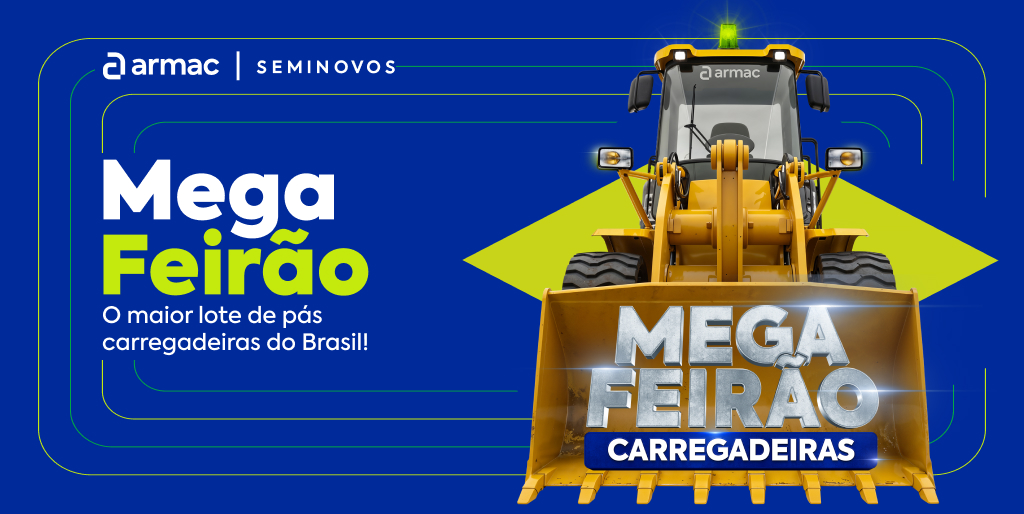 banner mega feirão armac seminovos pá carregadeira