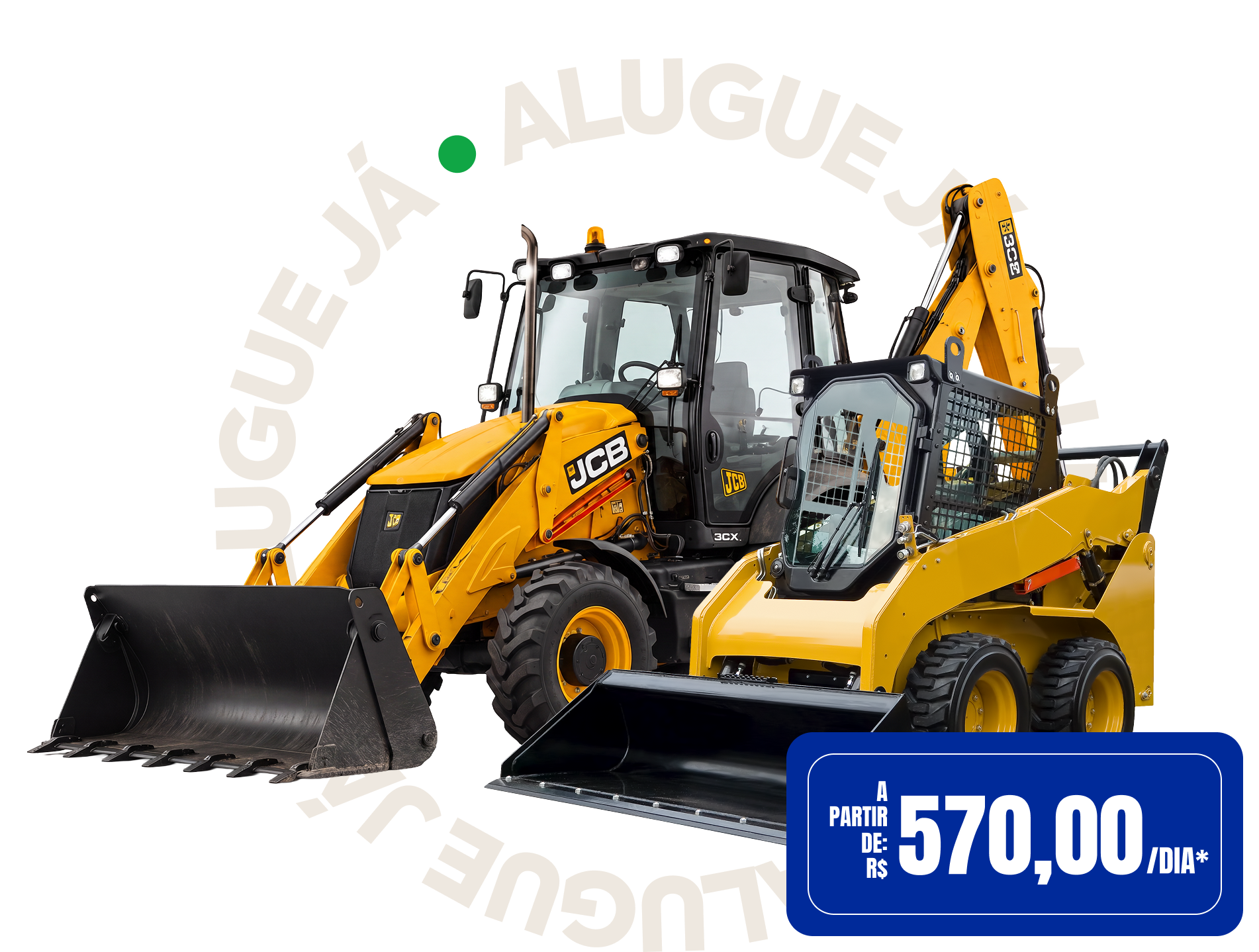 Miniescavadeira e retroescavadeira disponíveis para aluguel por diária em Rondonópolis